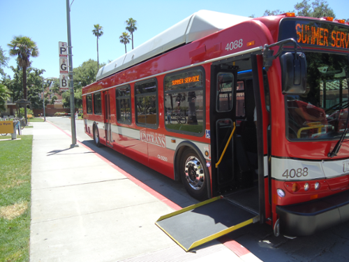 An accessible bus on the UCD campus
